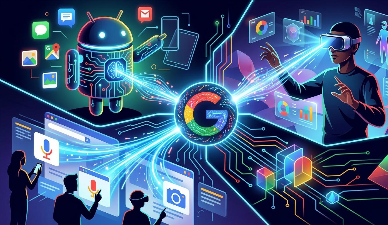 Google Expands AI Across Search, Android & XR  Artificial Intelligence is no longer just a feature — it is becoming the foundation of modern technology. At its latest developer event, Google unveiled a massive expansion of its AI ecosystem, integrating advanced AI capabilities deeper into Search, Android, Workspace, and Extended Reality (XR) devices. The announcement signals Google’s vision for a future where AI becomes seamlessly embedded into everyday digital experiences.  AI-Powered Search Becomes More Conversational  Google Search is evolving beyond traditional keyword-based results. With the latest AI upgrades powered by Gemini models, users can now receive more conversational, context-aware, and detailed responses directly within search results.  The new AI-powered Search experience can:  – Summarize complex topics instantly – Answer multi-step questions – Provide personalized recommendations – Generate visual and interactive responses – Assist users with planning, learning, and research tasks  This marks one of the biggest transformations in Google Search history, positioning AI as the central engine behind information discovery.  Gemini AI Expands Across Android  Google is also integrating Gemini AI deeper into Android devices. The company showcased smarter AI assistants capable of understanding on-screen content, voice commands, images, and user behavior in real time.  Some of the new Android AI features include:  – Real-time voice assistance – AI-generated replies and summaries – Smart photo and video editing – Context-aware app suggestions – Enhanced productivity tools  By embedding AI directly into the operating system, Google aims to create a more intuitive and personalized smartphone experience.  Google Pushes Further Into XR and Smart Glasses  One of the most exciting announcements was Google’s renewed focus on XR (Extended Reality), including AI-powered smart glasses and immersive computing experiences.  Google demonstrated how AI can enhance XR devices by:  – Translating conversations live – Providing navigation overlays – Identifying objects and landmarks – Delivering contextual information in real time – Supporting hands-free productivity  This move suggests Google is preparing for a future where wearable AI devices may eventually complement or even replace smartphones in certain scenarios.  AI Competition Continues to Intensify  Google’s aggressive AI expansion comes amid growing competition from major technology companies including OpenAI, Microsoft, Apple, Meta, and Anthropic. The race is no longer just about chatbots — it is about building complete AI ecosystems across devices, software, search, and hardware.  As companies invest billions into AI infrastructure and innovation, consumers can expect:  – Smarter digital assistants – Faster productivity tools – More personalized experiences – Advanced automation – New forms of human-computer interaction  What This Means for the Future  Google’s latest announcements demonstrate that AI is rapidly becoming the core layer of modern computing. From search engines to smartphones and wearable devices, AI is shaping how people interact with technology every day.  The expansion of AI across Search, Android, and XR signals a future where digital experiences become more intelligent, adaptive, and immersive than ever before.  While challenges surrounding privacy, accuracy, and regulation remain important, one thing is clear: the next era of technology will be powered by AI.  Final Thoughts  Google’s latest AI push is more than a software update — it is a strategic shift toward an AI-first ecosystem. By embedding AI across its products and platforms, Google is positioning itself at the center of the next generation of digital innovation.  As the AI race accelerates, the tech industry is entering a transformative period that could redefine how humans search, communicate, work, and interact with the world around them.